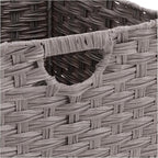 Seville Classics Premium Handwoven Portable Laundry Bin Basket with Carrying Handles, Household Storage for Clothes, Linens, Sheets, Gray, Rectangular (2-Pack)