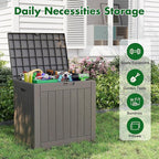 Outdoor Storage Box, Resin Deck Boxes Indoor and outdoor, Waterproof Storage Box Lockable Lid (Grey,31 Gallon)