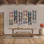 Sorbus Wall Mount Wine Rack – Holds 12 Bottles – Black Metal Wine Bottle Holder for Wall, Modern Wine Rack for Home Bar, Kitchen