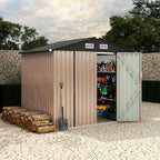 8x6ft Heavy Duty Outdoor Storage Shed, Metal Tool Shelter with Lockable Doors, Air Vents, Large Weatherproof Utility Building for Backyard Patio Lawn – Wind & Rain Resistant, UV Protection
