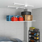 4x4 Garage Ceiling Storage Racks With Crank Lift, Garage Overhead Storage Racks For High Ceilings 10–12 Ft, 250 Lbs Load Capacity, All-Steel Frame, Garage Organization System (6 x 3)