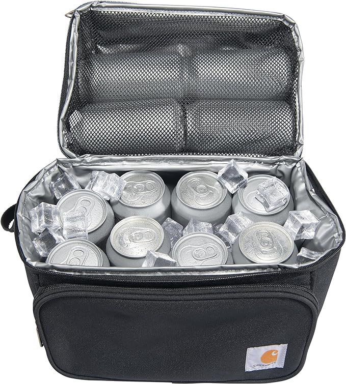 Carhartt Camping Cooler, Worksite Lunchbox, Soft Shell Lunch Bag for Construction Sites, Work and Everyday Use, Black