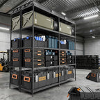 5 Tiers Storage Shelves Load 1500LBS, Metal Shelving Wire Metal Shelving Unit Shelves for Storage Adjustable Garage Shelving for Pantry Kitchen Garage Black 15.8" D x 33.5" W x 70.5" H