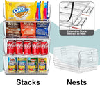 Sorbus Stackable Storage Bins Open Front - Clear Storage Bins - Pantry Bins for Storage and Organization - Acrylic Stackable Bins for Kitchen - Clear Pantry Organizer Bins (Large 2 Pack)