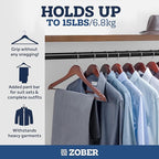 ZOBER Black Wooden Hangers - Heavy Duty, Non Slip Wood Hangers for Coats, Jackets, Suits, & Pants - Coat Hangers for Closet W/Bar and Notches 20 Pack