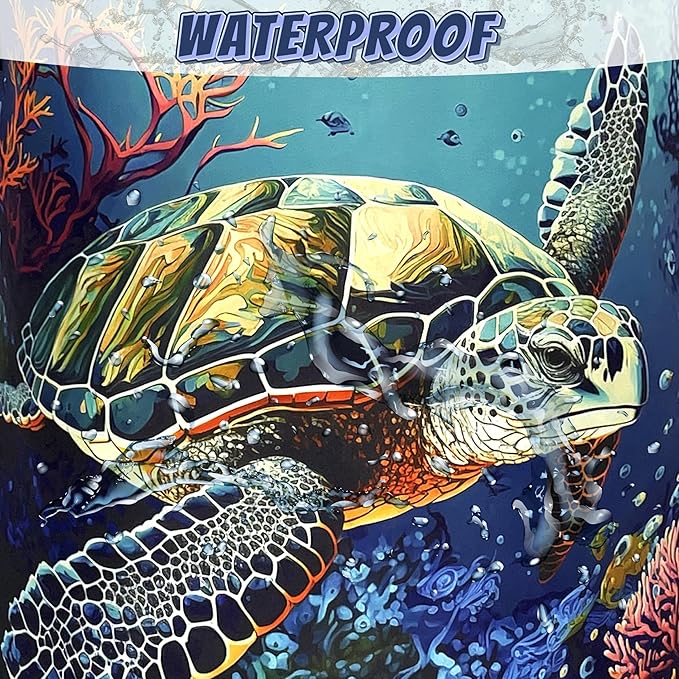 Sea Turtle Laundry Basket Oxford Cloth Colorful Ocean Animal Turtles Laundry Hamper With Handle Foldable Portable Clothes Storage Basket Laundry Bag 18.9"x16.5" For Laundry Room/Bedroom/Bathrooms