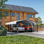 Nuturelly 20x20 FT Metal Carport, Heavy Duty Carport Canopy with Enhanced Base, Outdoor Car Shelter with Galvanized Steel Roof and Frame Garage for Truck, SUV, Boat(White)