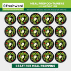 Freshware Meal Prep Containers with lids [150 Pack] Food Storage Containers, Bento Box, BPA-Free, Stackable, Microwave, Dishwasher, Freezer Safe, 32 Oz, Black