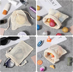 9 Pcs Vegetable Bags for Refrigerator Reusable Produce Bags Grocery Washable Cotton Mesh Produce Bag Reusable Shopping Bag Double-Stitched with Tare Weight Drawstring for Farmers Market (S/M/L)