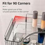 Corner Bathroom Countertop Organizer, Vanity Organizer Trays for Counter, Makeup Organizers, Perfume Tray, Skincare Shelf Storage Gifts for Women Girl Student (Smoky Gray 3 Tiers)