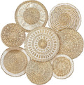 Xuhal 8 Pcs Boho Wall Basket Decor Decorative Bulrush Woven Basket Wall Decor Rustic Farmhouse Hanging Baskets for Kitchen Rustic Home Summer Decorations