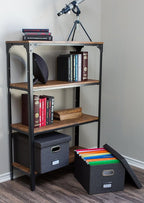 Internet's Best Collapsible File Storage Organizer with Lid - Decorative Linen Filing & Storage Office Box – Hanging Letter/Legal Folder – Home Office Bins Cabinet – Charcoal Container - 2 Pack