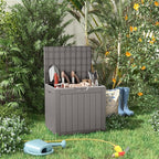 30 Gallon Waterproof Outdoor Storage Box,Resin Deck Box,Lockable Outside Storage Box Container for Patio Furniure,Garden Tools (30 Gallon,Grey)