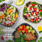 Bentgo Prep - 1-Compartment Bowls with Custom-Fit Lids - Reusable, Microwave Safe, Durable, PFAS & BPA-Free, Freezer & Dishwasher Safe Meal Prep Food Storage - 10 Bowls & 10 Lids (White Stone Tan)