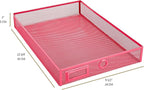 Annova Desk Organizer Wire Mesh 3 Tier Sliding Drawers Paper Sorter/Multifunctional/Premium Solid Construction for Letters, Documents, Mail, Files, Paper, Kids' Art Supplies (Pink)