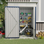5×3FT Storage Shed，67CU.FT Tool Shed with Sloping Roof and Lockable Door, Compact Metal Tool Garden Shed for Garden, Backyard, Patio