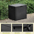 YITAHOME 35 Gallon Outdoor Storage Box, Waterproof Resin Deck Box and Package Delivery with Lockable Lid for Patio Furniture Cushions, Pool Accessories, Garden Tools, Black