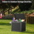 Outdoor Storage Box, Resin Deck Boxes Indoor and outdoor, Waterproof Storage Box Lockable Lid (Black, 35 Gallon-2 Pack)
