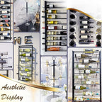 Wine Rack Wall Mounted: 16 Bottles Wine Bottle Holder Hanging Bar Liquor Storage Organizer of Cabinet Kitchen - Designed for SpaceSaver (16 Bottles)