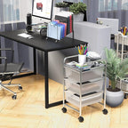 Simple Houseware Utility Cart with 3 Drawers Rolling Storage Art Craft Organizer, Chrome