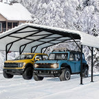 Nuturelly 20x20 FT Metal Carport, Heavy Duty Carport Canopy with Enhanced Base, Outdoor Car Shelter with Galvanized Steel Roof and Frame Garage for Truck, SUV, Boat(White)