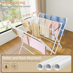 HOMIDEC Drying Rack Clothing,Large 12 Drying Poles with Sock Clips Clothes Drying Rack,Foldable Portable Laundry Drying Rack for Air Drying Clothing,Towels,Delicate Eac,Indoor Outdoor Use.White