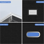 File Organizer Box - File Boxes for Hanging Files with Lid Set of 4 Decorative Hanging Folders Organizer with One-Piece Plastic Frame Slides (Black, 13.2 * 10.1 * 10.1in(4Pack))