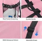 BALEINE 2PK 120L Laundry Bag Backpack, 900D Oxford Fabric Large Travel Laundry Bags with Shoulder Straps and 2 Mesh Pockets for College Dorm, Apartment, Laundromat (Pink, 120L)