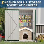 5×3FT Storage Shed，67CU.FT Tool Shed with Sloping Roof and Lockable Door, Compact Metal Tool Garden Shed for Garden, Backyard, Patio