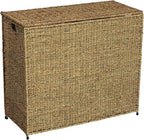 Household Essentials Brown ML-5445 Wicker 3 Compartment Laundry Sorter with Lid | 3 Section Clothes Hamper