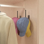 4 Pack Hat Racks for Baseball Caps, Stainless Steel Hat Organizer for Baseball Cap, Hat Holder Storage Organizer, H at Hanger Strong Adhesive/Wall Drilled for Door, Bedroom, Closet(Black 6 in)