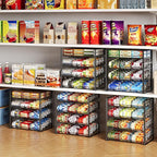 JKsmart 4-Tier Can Rack Organizer for Pantry, Adjustable Can Storage Holder for Various Ounces of Canned food Soda Drinks, Can Dispenser Holds Up to 48 Cans for Cupboard Cabinet