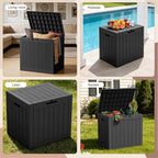 37 Gallon Resin Deck Box Outdoor Storage Box for Patio Furniture,Outdoor Cushions,Garden Tools and Pool Supplies,Waterproof,Lockable(Black,37Gallon)