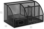 Amazon Basics Pen Holder and Desk Organizer, Office Supplies Storage Caddy, 9.1" x 5.9" x 5.5", Black