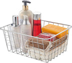 Wire Kitchen Storage Basket 5 Packs,Perfect Pantry Organization Accessories Baskets,Laundry Basket,Countertop Organization,Suitable for Kitchen,bathroom,bedroom,Tabletop,Stackable,Chrome