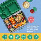 Stainless Steel Bento Box Kids, Kids Metal Bento Lunch Box BPA Free Lunch Box Containers 304 Stainless Steel Bento Box for School and Office(Green)