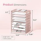 DALTACK 9-Tier Paper Letter Tray Desk Organizer with Handles, Mesh File Holder Organization, Paper Sorter Desk Organizer for Office Home School, Pink