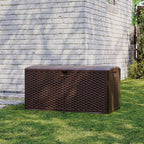 Garvee 120 Gallon Waterproof Large Resin Deck Box Indoor Outdoor, Lockable Storage Container for Patio Furniture Tools, Waterproof Deck Box with Hydraulic Rod Patio Storage Bin for Pool Garden, Brown