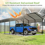 12x20FT Metal Carport,Heavy Duty Carport with Reinforced Frame and Galvanized Steel Roof, Large Outdoor Garage Shelter Shade Car Port for Pickup Trucks, Boats, Cars & Tractors, Farm Tools, Party,Gray