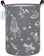 LANGYASHAN Storage Bin, Canvas Fabric Collapsible Organizer Basket for Laundry Hamper,Toy Bins,Gift Baskets, Bedroom, Clothes,Baby Nursery (Space Universe)
