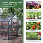 Large Walk-in Clear Polycarbonate Greenhouse with Rain Gutters & Adjustable Roof Vent - Sturdy Aluminum Frame Outdoor Plant House for Vegetable, Flower & Garden Growth-Outbuilding (8x12 ft)
