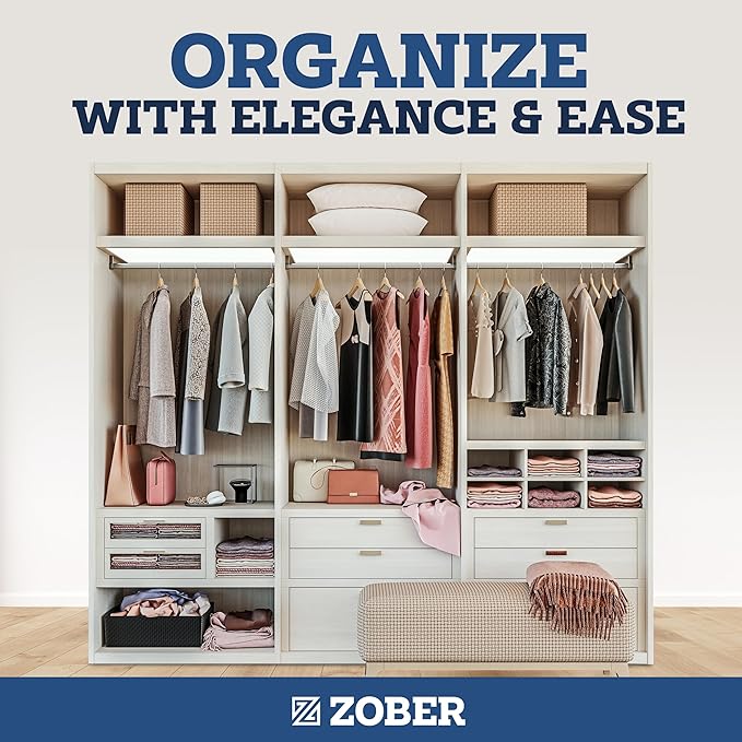ZOBER Black Wooden Hangers - Heavy Duty, Non Slip Wood Hangers for Coats, Jackets, Suits, & Pants - Coat Hangers for Closet W/Bar and Notches 20 Pack