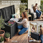YITAHOME 90 Gallon Large Outdoor Deck Box, Lockable Waterproof Resin Storage Box with Handles, Weatherproof & UV Resistant, Patio Garden Tool Container for Outdoor Furniture, Black