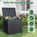 Outdoor Storage Box, Resin Deck Boxes Indoor and outdoor, Waterproof Storage Box Lockable Lid (Black,35 Gallon)