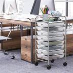 Simple Houseware Utility Cart with 8 Drawers Rolling Storage Art Craft Organizer, Chrome
