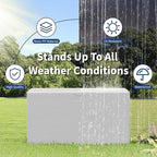 Garvee 73 Gallon Waterproof Large Resin Deck Box Indoor Outdoor, Lockable Storage Container for Patio Furniture Tools, Waterproof Deck Box Patio Storage Bin for Pool Garden, White