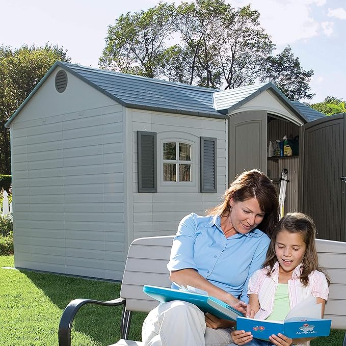 Lifetime 6446 Outdoor Storage Shed, 8 x 15 Foot, Desert Sand