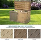 YITAHOME XXL 230 Gallon Large Outdoor Storage Deck Box for Patio Furniture, Outdoor Cushions, Garden Tools and Sports/ Pools Equipment, Weather Resistant Resin, Lockable (Taupe)