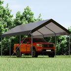 Shintenchi 10x20ft Heavy Duty Carport with UV&Wind Resistant Canopy,Portable Carport Garage Shelter with Stable Powder-Coated Steel Frame,Outdoor Carports for Car,Bike,Camp,Storage(Grey)