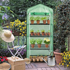 Greenhouse for Outdoors,Walk in Plant Greenhouses with Shelves,Heavy Duty with Durable PE Cover,Plant Stands Portable Green House for Garden Plants
